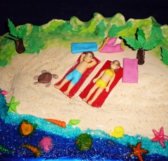 Torta, na pláži