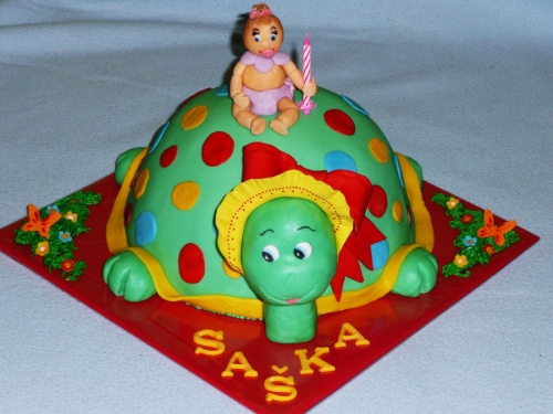 Svadobné torty » Torta Detská torta Korytnačka pre dievča Sašku