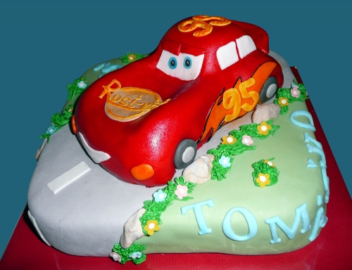 Torty pre chlapcov » Torta Detská torta auto McQueen pre Tomáška