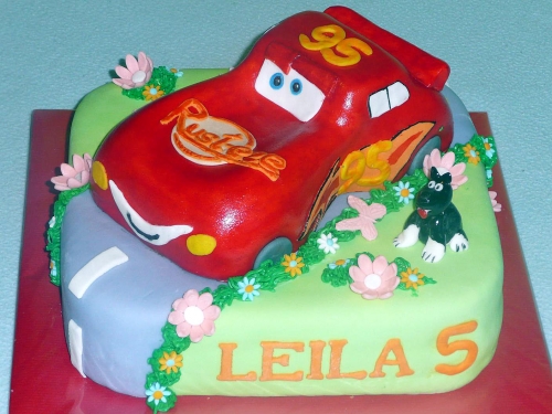 Torty pre chlapcov » Torta Detská torta Auto McQueen, Leila