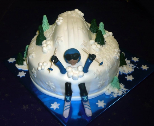 Svadobné torty » Torta Lyžiar na svahu