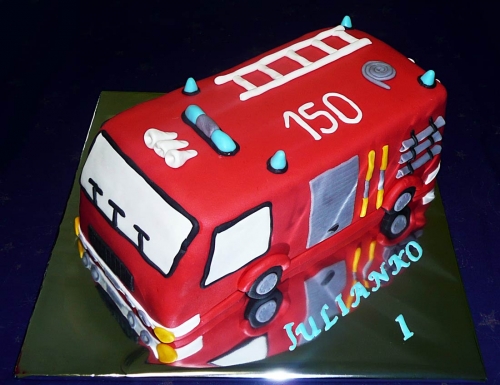 Svadobné torty » Torta Požiarnické auto