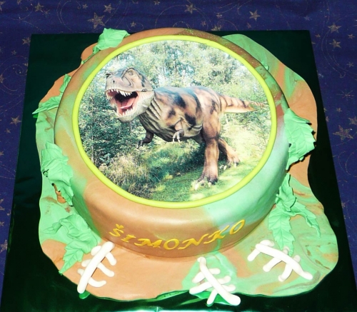 Jedlé obrazky na torty » Torta Jedlý obrázok, dinosaurus