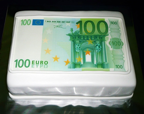 Jedlé obrazky na torty » Torta 100 euro