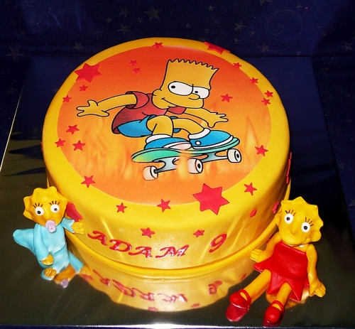 Jedlé obrazky na torty » Torta Simpsonovci