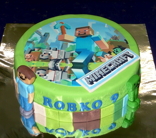 Najnovšie torty » Torta Minecraft s postavičkou