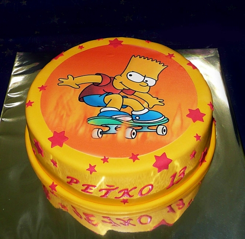 Svadobné torty » Torta Bart Simpson na torte