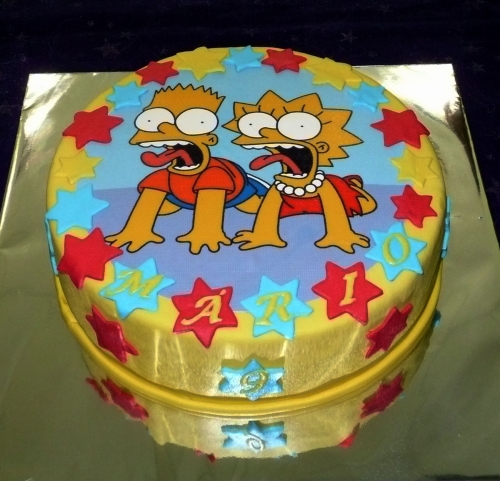 Svadobné torty » Torta Simpsons s obrázkom