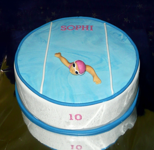 Športové torty » Torta Plavkyňa v bazéne