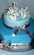 Torty pre ženy » Torta Kvietkovaná dvojposchodová modrá torta, ľalie