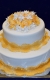 Kvietkované torty » Torta Zlatobiela s kvetmi