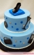 Detské inšpirácie » Torta Dvojposchodová okrúhla torta pre dievča, modrá torta